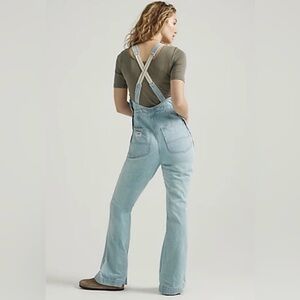 Women’s Lee Workwear by Free People Light Blue Denim Flare Overalls